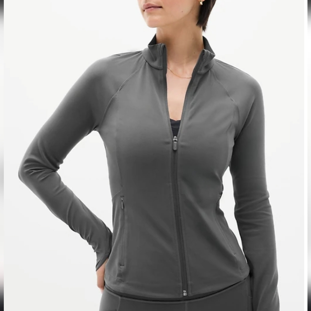 Athleta Salutation Jacket Women's‎ Gray Zip-Up Jacket